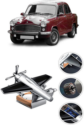 YUNEIK Car Solar Air Freshner Automatic Rotating Diffuser YK_SILVER-SINGLE-FAN-142(100 g)