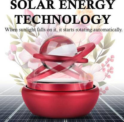 Cch Car Solar Car Perfumes |Double Ring Crystal Auto Rotate Air Fresheners Solar Car Perfumes |Double Ring Crystal Auto Rotate Car Perfume] Red Air Purifier(Pack of 1)