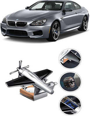YUNEIK Car Solar Air Freshner Automatic Rotating Diffuser YK_SILVER-SINGLE-FAN-67(100 g)