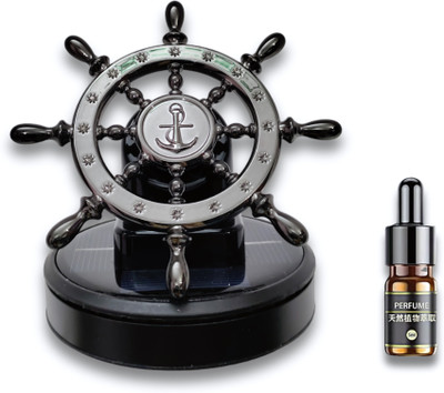Budwill Ship Steering Wheel Anchor Rotating Design Solar Power Perfume-Black Cologne Diffuser Ship Wheel Solar Car Multicolor(5 ml)