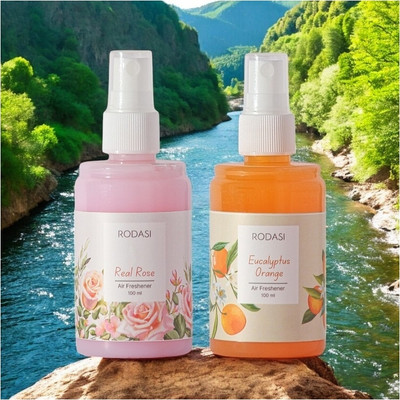 RODASI REAL ROSE EUCALYPTUS ORANGE Car Freshener Spray RODASSSS_13-FRREO100ML(2 x 100 ml)