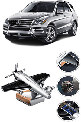 YUNEIK Car Solar Air Freshner Automatic Rotating Diffuser YK_SILVER-SINGLE-FAN-404(100 g)