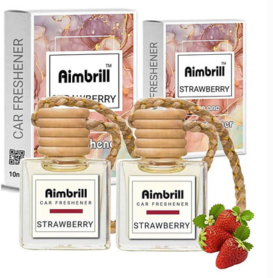 aimbrill Strawberry Car Freshener Diffuser Strawberry Car Air Freshener, 10ml, Pack of 2(2 x 10 ml)