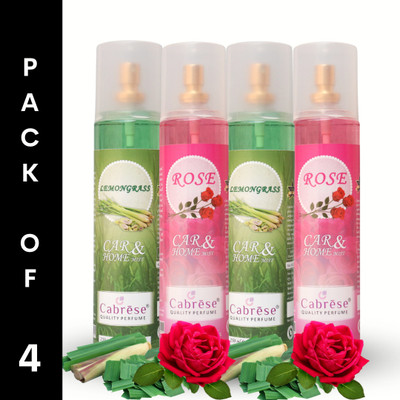 CABRESE LEMONGRASS, ROSE Spray PREMIUM ROOM FRESHENERS(4 x 250 ml)