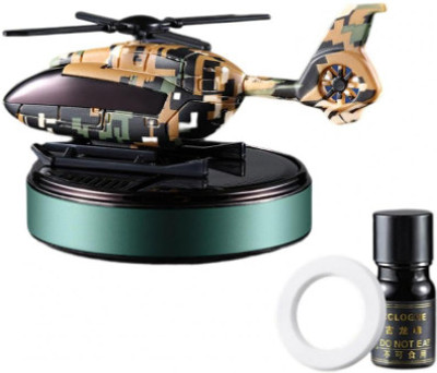 LAVITRA Aroma Car Freshener Diffuser Solar Powered Fan Rotating Military Helicopter Car Ocean Oil Air Freshener For Dashboard(10 ml)