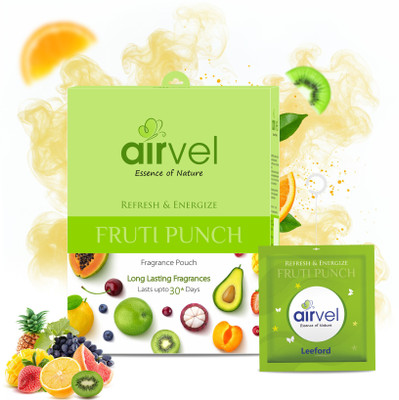 Airvel Fruti Punch Car Freshener Blocks Fruity Fragrance Pouch 30 Day Freshness Easy Hang Hook(60 g)