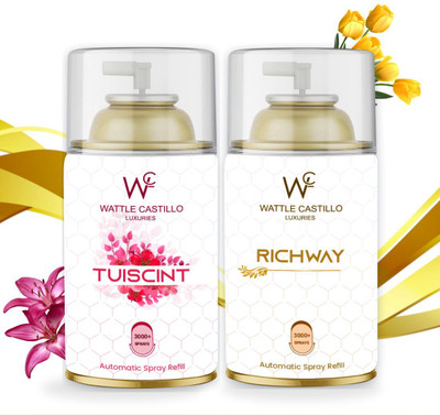 Wattle Castillo Cool Smell Tuiscint & Richway Automatic Air Room Freshners For Suit Any Room Refill, Automatic Spray 300ml Air Freshener Refilled(2 x 265 ml)