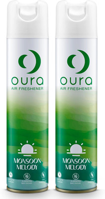 Oura Monsoon Melody Air Freshener Spray l Home Fragrance l Room Freshener Pack 2 Car Freshener Spray Monsoon Melody Air Freshener(2 x 220 ml)