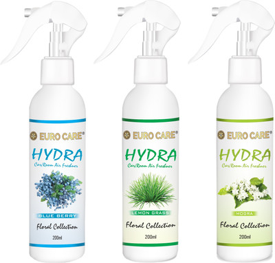 Euro Care Lemon Grass, Mogra, Blue Berry Spray Lemon Grass-Mogra-Blue Berry-Scent(600 ml)