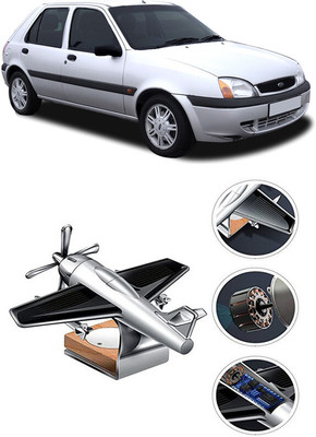 YUNEIK Car Solar Air Freshner Automatic Rotating Diffuser YK_SILVER-SINGLE-FAN-130(100 g)