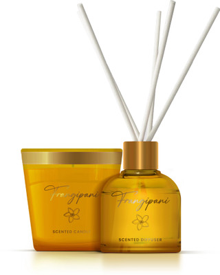 Pan Aromas Frangipani Diffuser Set Oriental Frangipani (Special Combo) Reed Diffuser (100ml) & Scented Candle (120g)(2 Units)