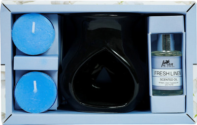 Pan Aromas Fresh Linen Diffuser Set Burner Gift Set-1 - Fresh Linen(1 Units)