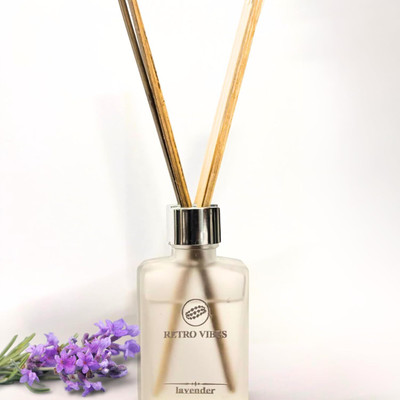 Retro Vibes Lavender Reed Diffuser With 7 Bamboo Stick Long-Lasting Fragrance ( Pack of 2 ) Diffuser Set Lavender Reed Diffuser With 7 Bamboo Stick Long-Lasting Fragrance ( Pack of 2 )(2 x 30 ml)