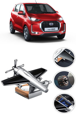 YUNEIK Car Solar Air Freshner Automatic Rotating Diffuser YK_SILVER-SINGLE-FAN-100(100 g)
