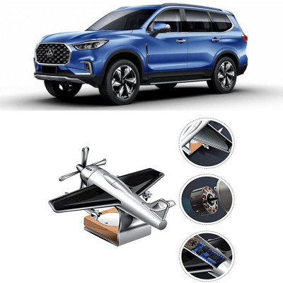 YUNEIK Car Solar Air Freshner Automatic Rotating Diffuser YK_SILVER-SINGLE-FAN-420(100 g)