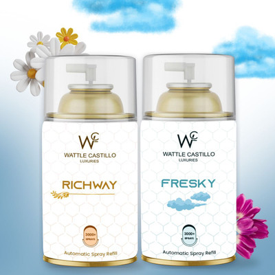 Wattle Castillo Luxuries Richway Imported Air Freshener, And Fresky Coll Smell Room Spray Refill, Automatic Spray 265ml Air Freshener Refilled(2 x 265 ml)