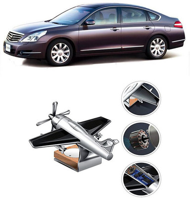 YUNEIK Car Solar Air Freshner Automatic Rotating Diffuser YK_SILVER-SINGLE-FAN-451(100 g)