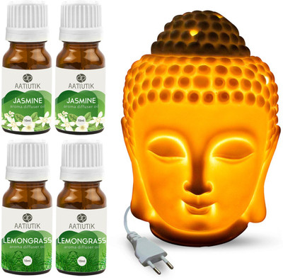 Aatiutik Lemongrass, Jasmine Diffuser Set AT-eBUDDHA_2JAS_2LG(5 x 8 ml)