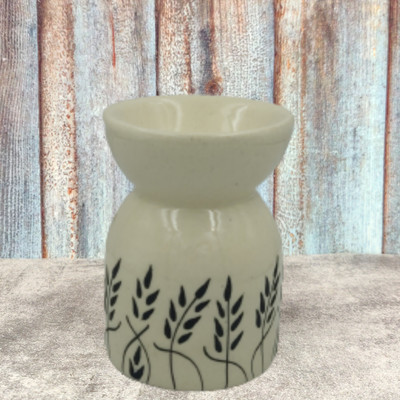 Home Delight Printed Leaf Aroma Diffuser With 10ml Jasmine Fragrance & One Tea Light Candles Diffuser Set, Aroma Oil Handpaintedleaf_Jasmin1_Candle1(3 x 1 Units)