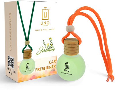 UNO AROMA Jasmine Car Freshener Diffuser Car Freshener Hanging/Car Perfumes Accessories Long Lasting Good Smell Fragrance(15 ml)