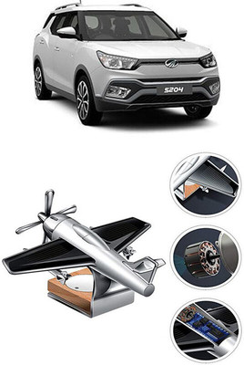 YUNEIK Car Solar Air Freshner Automatic Rotating Diffuser YK_SILVER-SINGLE-FAN-273(100 g)