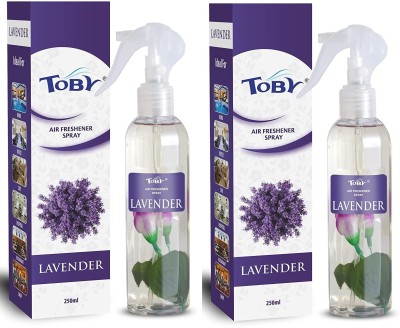 TOBY 2 LAVENDER AIR FRESHENER,250 ml each ,pack of 2. Spray(2 x 250 ml)