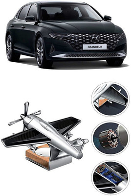YUNEIK Car Solar Air Freshner Automatic Rotating Diffuser YK_SILVER-SINGLE-FAN-184(100 g)