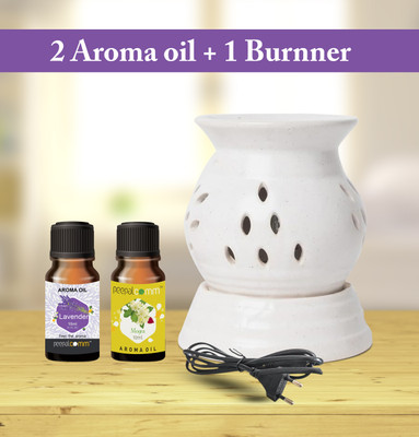 PeepalComm R10 Premium Home Scented Gift-Ceramic Electric Diffuser With 2 10ml Each Floral Aroma Oil, Diffuser Set, Refill Premium Home Scented Gift - Electric Ceramic Diffuser With 2 High Scented Aroma Oil ( 10ml Each) Lavender & Mogra - Perfect For Home Scented And Home Décor R10(20 ml) PeepalComm R10 Premium Home Scented Gift-Ceramic Electric Diffuser With 2 10ml Each Floral Aroma Oil, Diffuser Set, Refill Premium Home Scented Gift - Electric Ceramic Diffuser With 2 High Scented Aroma Oil ( 10ml Each) Lavender & Mogra - Perfect For Home Scented And Home Décor R10(20 ml)