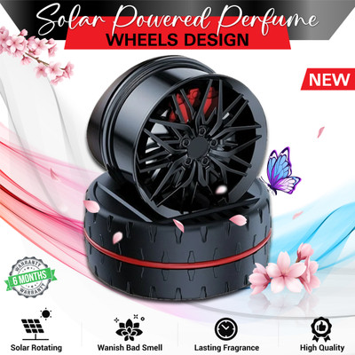 MIKANIX Solar Rotating Car Dashboard Perfume for Car Interior Decoration Accessories | Car Freshener Diffuser WHEEL-SOLAR-PERFUME-BLACK(1 Units)