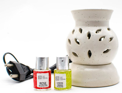 THIRTEENKCANDDLE Aromatic Herb Aroma Oil, Diffuser Set Electric Aroma Oil Diffuser Lamp with Two Fragrance Oil Mix Color Size 9.5 x 7.5 Gift Pack(5 ml)