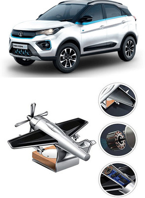 YUNEIK Car Solar Air Freshner Automatic Rotating Diffuser YK_SILVER-SINGLE-FAN-534(100 g)