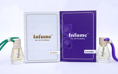 Infume Jasmine, Lavender Car Freshener Diffuser M001(2 x 10 ml)