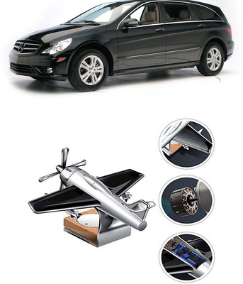YUNEIK Car Solar Air Freshner Automatic Rotating Diffuser YK_SILVER-SINGLE-FAN-406(100 g)