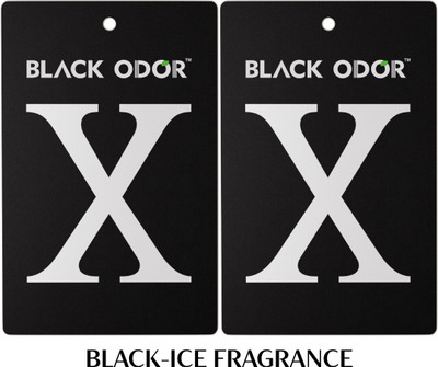 BLACK ODOR Black-Ice Car Freshener Blocks Air Freshener Card Black-Ice Fragrance(2 x 1 Units)