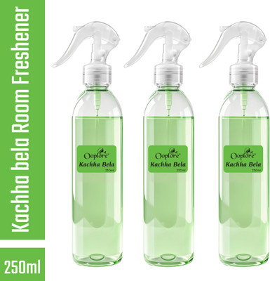 Ooplore Kachha Bela Room Freshener Spray Bela Fragrance Room Freshner Spray/Freshner Spray for Temple/Mandir/Room(3 x 250 ml)