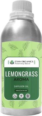 Gyan Organics Lemongrass Aroma Aroma Oil, Diffuser, Spray, Automatic Spray(500 ml)
