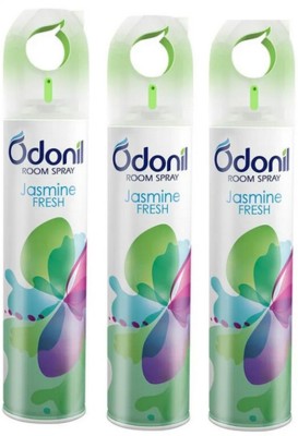 Odonil Room Spray (Jasmine-3) Air Freshener Fragrance for Home & Office-3pk Spray(3 x 220 ml)