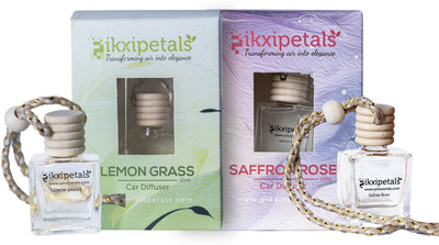 PIKXIPETALS Lemon Grass Car Freshener Diffuser Lemon Grass Glass Bottle Interior Accessory for fresh Aroma(2 x 10 ml)