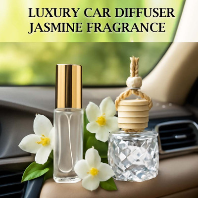 WINKCART Perfume Hanging Combo–Air Freshener for Car Interior Jasmine Fragrance Car Freshener Spray, Aroma Oil, Diffuser Essential Oil Car Diffuser Perfume Spray Combo Value Pack with Car Hanging Air Freshener Diffuser(2 x 8 ml)
