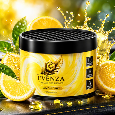 Evenza Lemon Car Freshener Blocks Premium Air Gel | car perfumes | Long Lasting Odour Control(80 g)