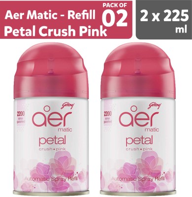 Godrej Petal, Crush, Pink Spray, Automatic Spray, Refill(2 x 225 ml)