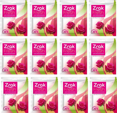 Zrak Refreshing Rose Car Freshener Blocks Pocket Air Freshener(12 x 1 Units)