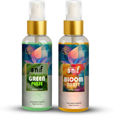 The Old Natural Green Pulse & Bloom Burst Spray Snif Room Freshener Spray Pack of 2 | Green Pulse & Bloom Burst | Long Lasting Fragrance | 100ml Each(2 x 100 ml)