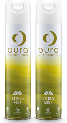 Oura Citrus Mist Air Freshener Spray l Home Fragrance l Room Freshener Pack 2 Spray Citrus Mist Air Freshener(2 x 220 ml)