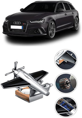 YUNEIK Car Solar Air Freshner Automatic Rotating Diffuser YK_SILVER-SINGLE-FAN-26(100 g)