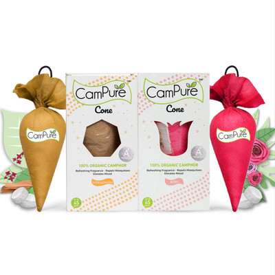 CamPure Cone Air Freshener - Sandalwood & Rose - Pack of 2 Potpourri Cone Air Freshener - Sandalwood & Rose - Pack of 2(2 x 1 Units)