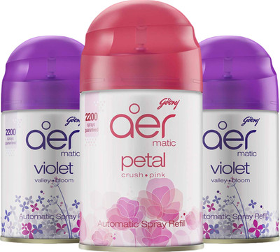 Godrej Aer PETAL, VIOLET Refill Aer Matic Refill GJ,PPL2,RS(3 x 225 ml)