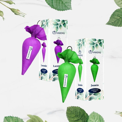 VAMERO Camphor Kapoor Cone Air Freshener - Levender & Jasmine fragrance - Pack of 2, Potpourri Camphor Kapoor Cone Air Freshener - Levender & Jasmine fragrance - Pack of 2,(2 x 1 Units)