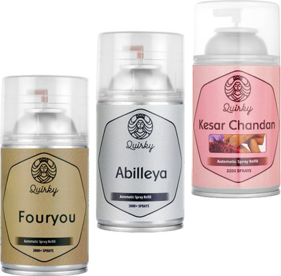 Quirky Fouryou, Abilleya, Kesar Chandan Automatic Spray, Refill Fouryou Abilleya Kesar Chandan Automatic Air Freshener Refill(3 x 300 ml)