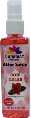 Pujahaat Rose Car Freshener Spray Rose Attar Spray | 100ml Non Alcoholic Spray | Religious Mist | Air Freshener, Room Mist(100 ml)
